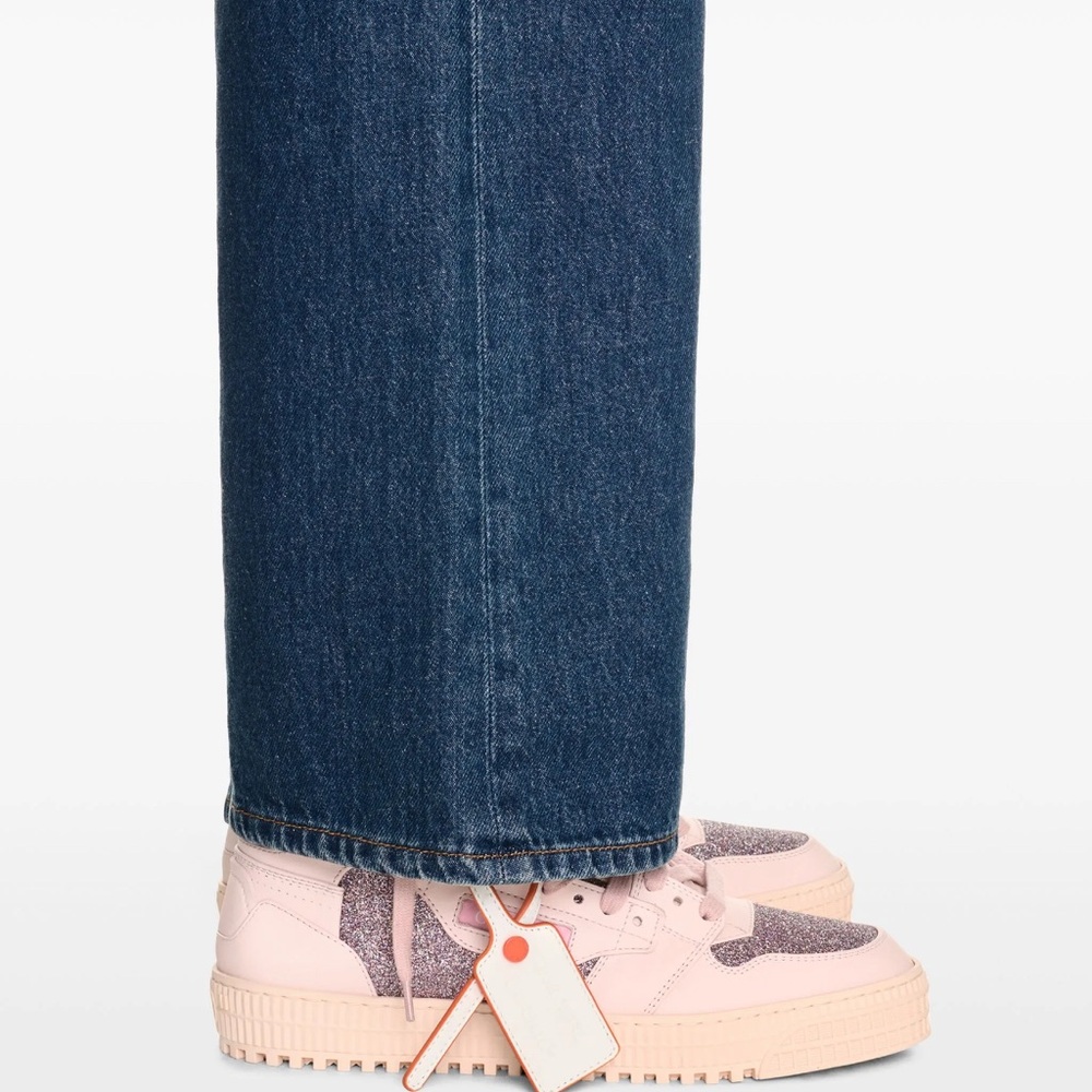 Off-White Pink High-Top Sneakers with Glitter Accents - Picture 6 of 6